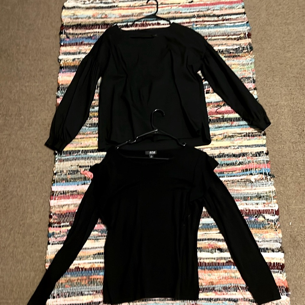 Long sleeve blouses. Both have puffy sleeves